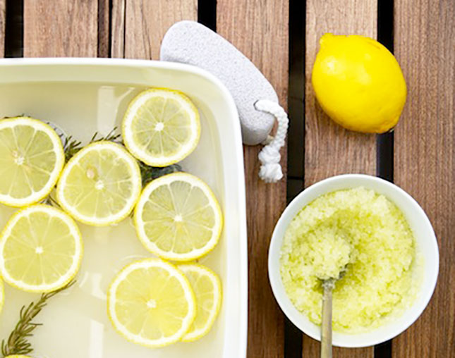 cleaning with lemons, Rosemary and lemon foot soak , lemon house cleaning recipes